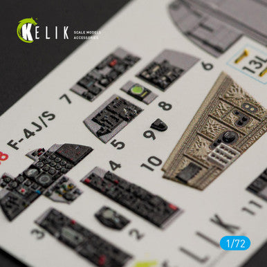 1/72 Kelik F-4J/S  Phantom II interior 3D decals for Hasegawa kit