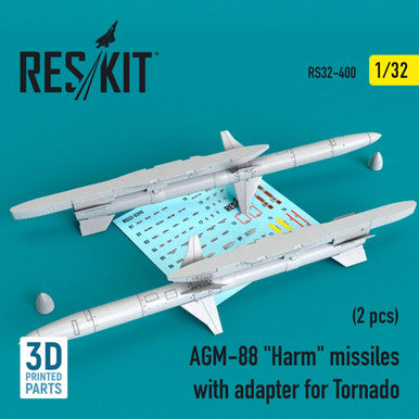 1/32 Reskit AGM-88 Harm missiles with adapter for Tornado (2 pcs)