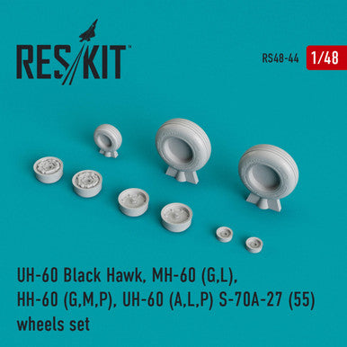 1/48 Reskit UH-60 Black Hawk, MH-60 (G,L), HH-60 (G,M,P), UH-60 (A,L,P) S-70A-27 (55) wheels set