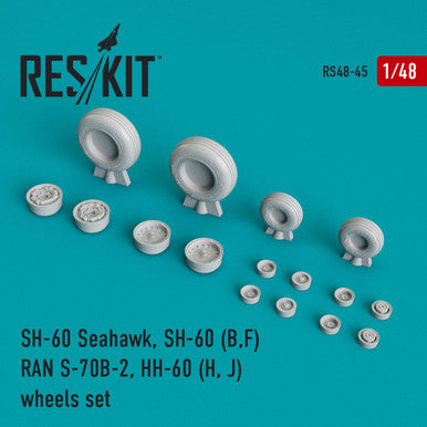 1/48 Reskit SH-60 Seahawk, SH-60 (B,F) RAN S-70B-2, HH-60 (H, J) wheels set