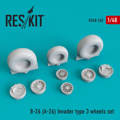 1/48 Reskit B-26(A-26)  Invader type 3 wheels set