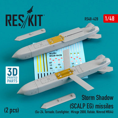 1/48 Reskit Storm Shadow (SCALP EG) missiles (2 pcs) (Su-24, Tornado, Eurofighter, Mirage 2000, Rafale, Nimrod MRA4) (3D Printing)