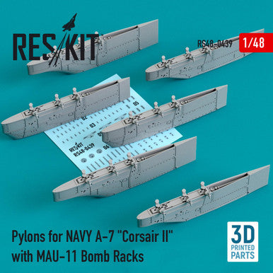 1/48 Reskit Pylons for NAVY A-7 Corsair II with MAU-11 Bomb Racks (3D Printing)