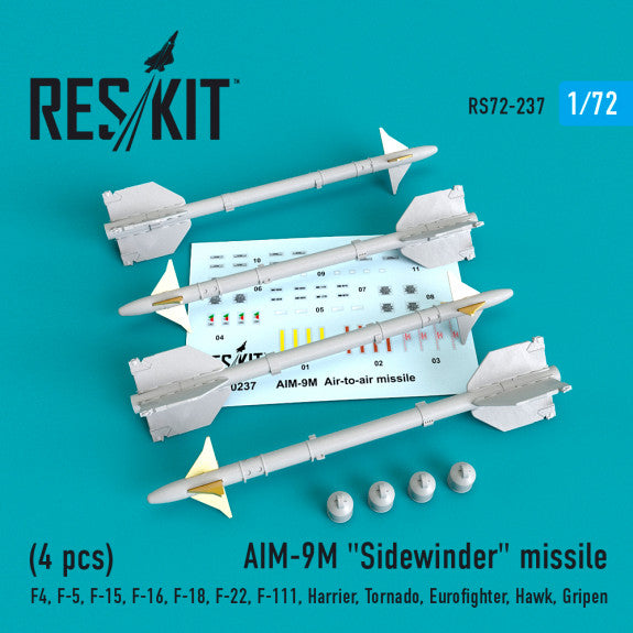 Reskit AIM-9M "Sidewinder"  missile (4 PCS) (1/72)