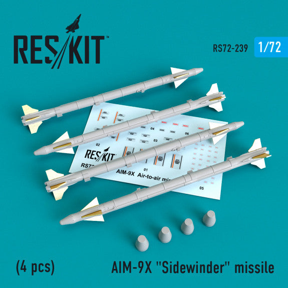 Reskit AIM-9X  "Sidewinder"  missile (4 PCS) (1/72)