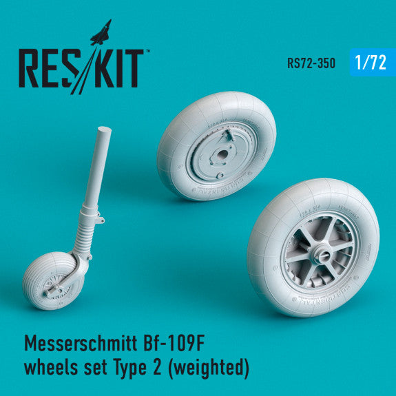 Reskit Messerschmitt Bf-109F (G Early) wheels set Type 2 (weighted) (1/72)