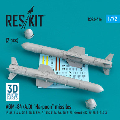 1/72 Reskit AGM-84 (A,D) Harpoon missiles (2 pcs) (3D Printing)