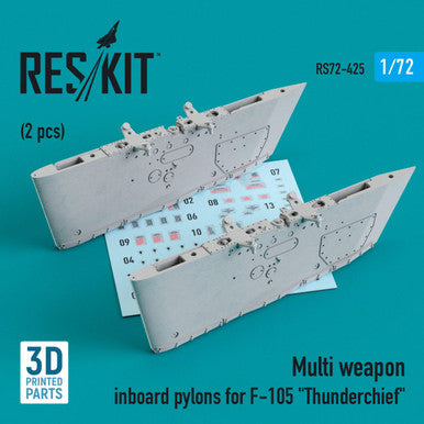 1/72 Reskit Multi weapon inboard pylons for F-105 Thunderchief (2 pcs) (3D Printing)