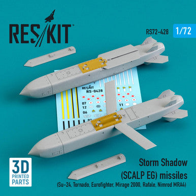 1/72 Reskit Storm Shadow (SCALP EG) missiles (2 pcs) (Su-24, Tornado, Eurofighter, Mirage 2000, Rafale, Nimrod MRA4) (3D Printing)