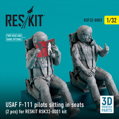 1/32 Reskit USAF F-111 pilots sitting in seats (2 pcs) for RESKIT RSK32-0002 kit (3D Printing)