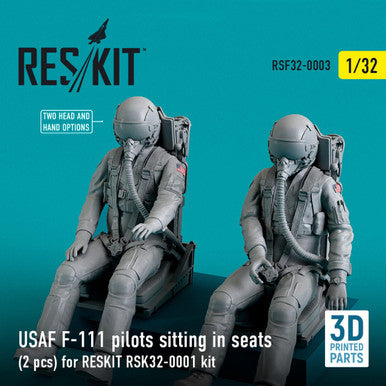 1/32 Reskit USAF F-111 pilots sitting in seats (2 pcs) for RESKIT RSK32-0002 kit (3D Printing)