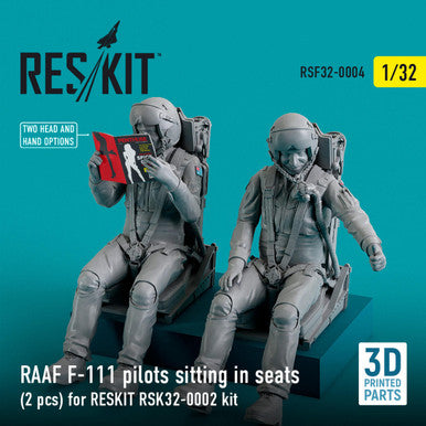 1/32 Reskit RAAF F-111 pilots sitting in seats (2 pcs) for RESKIT RSK32-0002 kit (3D Printing)