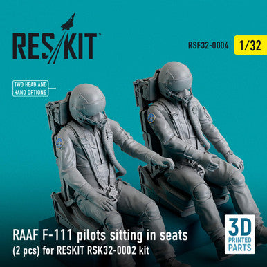 1/32 Reskit RAAF F-111 pilots sitting in seats (2 pcs) for RESKIT RSK32-0002 kit (3D Printing)