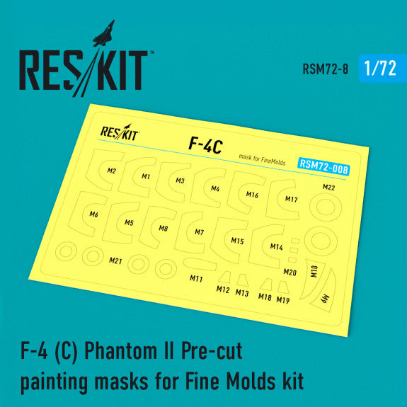 Reskit F-4 (C) Phantom II Pre-cut painting masks for Fine Molds kit (1/72)