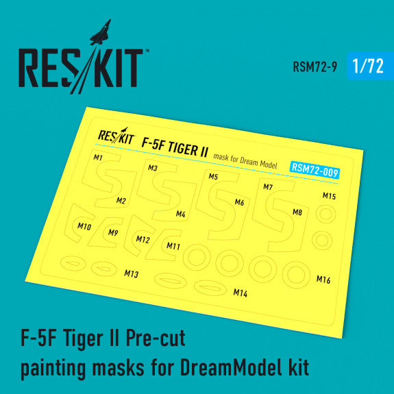 Reskit F-5F Tiger II Pre-cut painting masks for DreamModel kit (1/72)