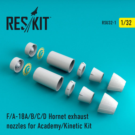 Reskit F-18 Hornet exhaust nozzles for Academy/Kinetic Kit (1/32)