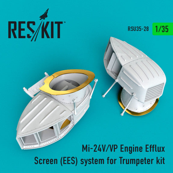 Reskit Mi-24V/VP Engine Efflux Screen (EES) system for Trumpeter kit (1/35)