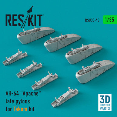 1/35 Reskit AH-64 Apache late pylons for Takom kit (3D Printing)