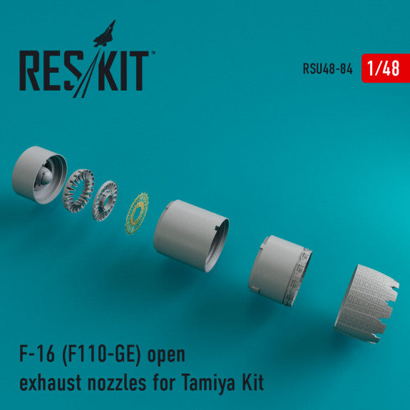 Reskit F-16 (F110-GE) open exhaust nozzles for Tamiya Kit (1/48)