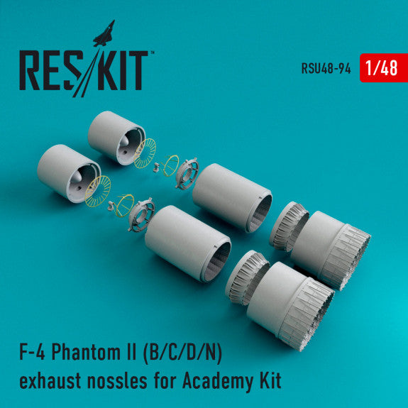 Reskit F-4 Phantom II (B/C/D/N) exhaust nossles for Academy Kit (1/48)