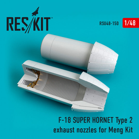 Reskit F-18 SUPER HORNET Type 2  exhaust nozzles for MENG Kit (1/48)