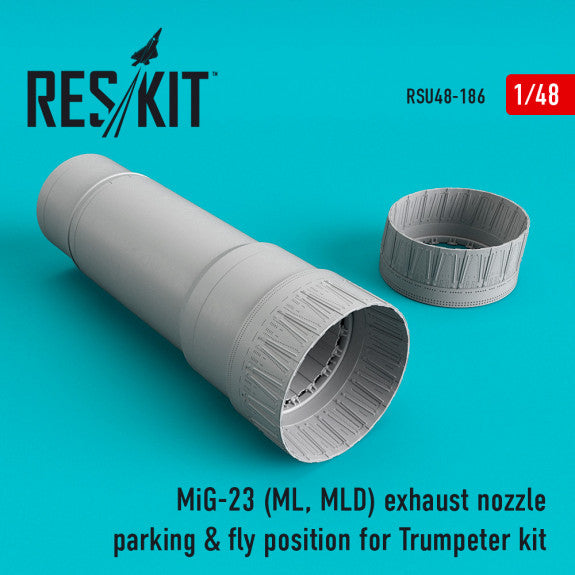 Reskit MiG-23 (ML, MLD) exhaust nozzle parking & fly position for Trumpeter kit