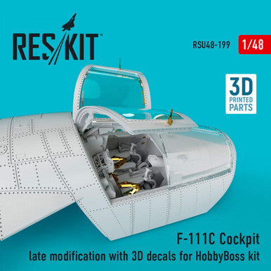 1/48 Reskit F-111C Cockpit late modification with 3D decals for HobbyBoss kit