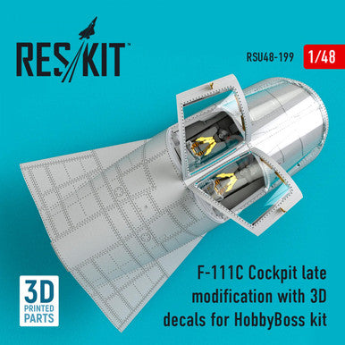 1/48 Reskit F-111C Cockpit late modification with 3D decals for HobbyBoss kit