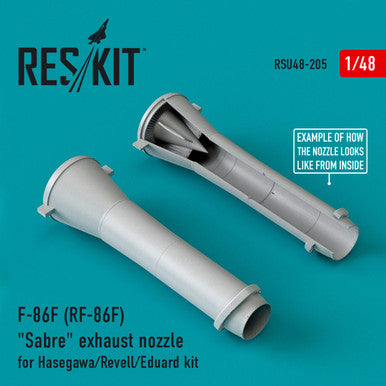 1/48 Reskit F-86F (RF-86F) Sabre exhaust nozzles for Hasegawa/Revell/Eduard kit