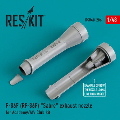 1/48 Reskit F-86F (RF-86F) Sabre exhaust nozzles for Academy/Afv Club kit