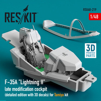 1/48 Reskit F-35A Lightning II late modification cockpit (detailed edition with 3D decals) for Tamiya kit