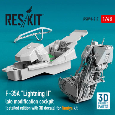 1/48 Reskit F-35A Lightning II late modification cockpit (detailed edition with 3D decals) for Tamiya kit