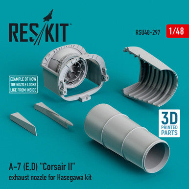 1/48 Reskit A-7 (E,D) Corsair II exhaust nozzle for Hasegawa kit