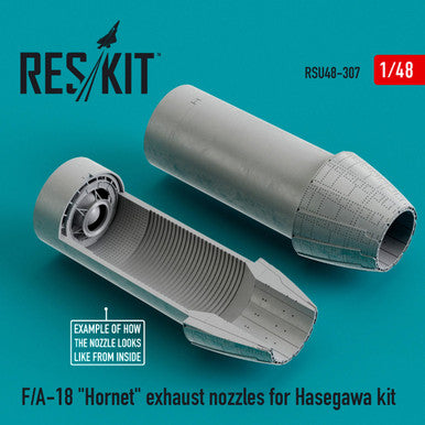 1/48 Reskit F/A-18 Hornet exhaust nozzles for Hasegawa kit