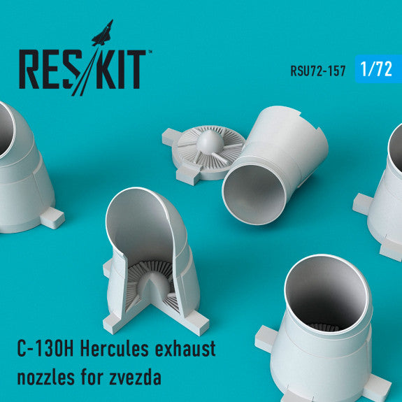 Reskit C-130H Hercules exhaust nozzles for Zvezda Kit (1/72)