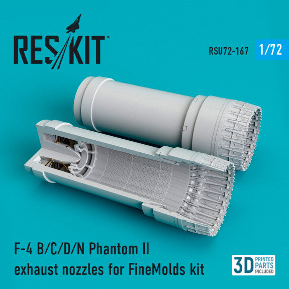 Reskit F-4 B/C/D/N Phantom II exhaust nozzles for FineMolds kit (1/72)