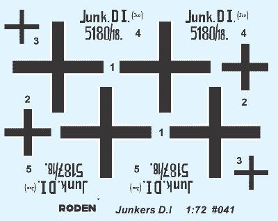 ROD041 - 1/72 Roden Junkers D I Heavy German Attacker