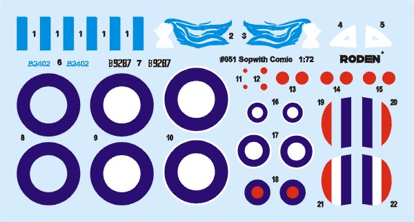 ROD051 - 1/72 Roden Sopwith F1/3 Comic Special Version WWII British BiPlane Fighter