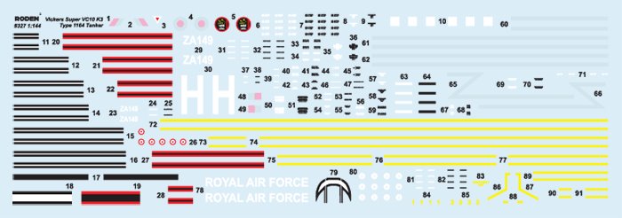 ROD327 - 1/144 Roden Vickers Super VC10 K3 Type 1164 Tanker Aircraft