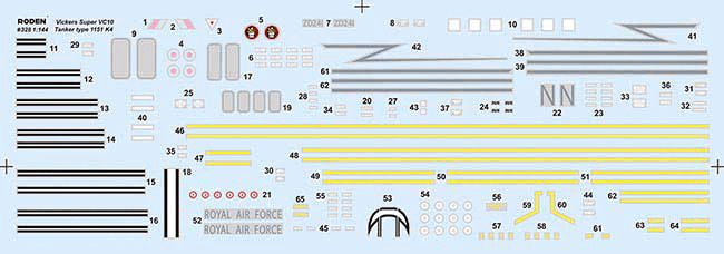 ROD328 - 1/144 Roden Vickers VC10 K4 Type 1170 RAF Tanker Aircraft