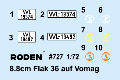 Roden Selbstfahrlafette auf Fahrgestell VOMAG 7 or 660 mit 8,8 cm Flak