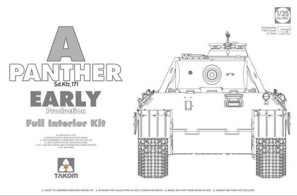 TAK2097 - 1/35 Takom WWII German medium Tank  Sd.Kfz.171 Panther A early production w/ full interior kit