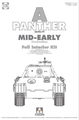 TAK2098 - 1/35 Takom WWII Panther A Mid-Early Production SdKfz 171 Tank w/Full Interior