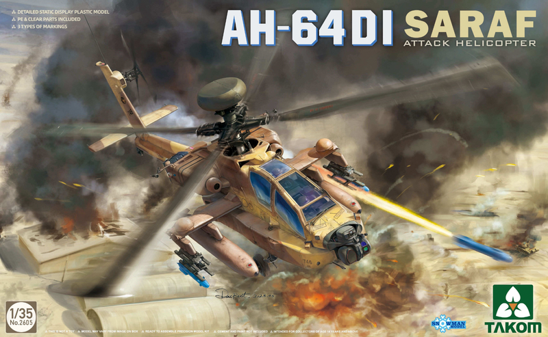 Takom AH-64DI SARAF Attack Helicopter Model Aircraft Kit