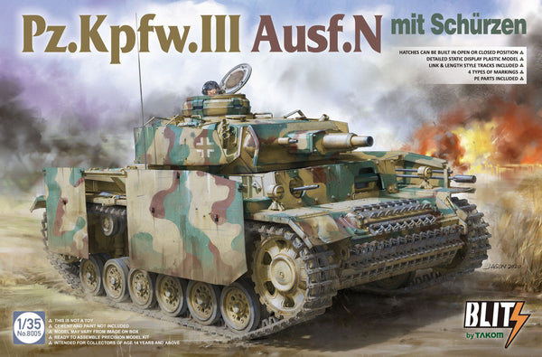 PzKpfw III Ausf N Tank w/Side-Skirt Armor (New Variant)