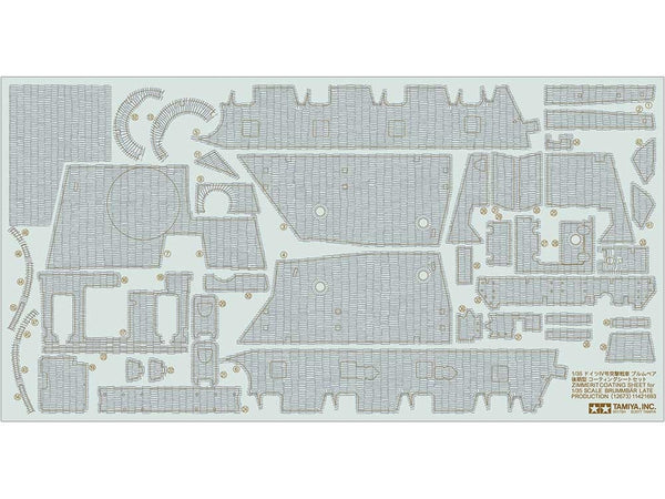 TAM12673 - 1/35 Tamiya Brummbar Late Production Zimmerit Coating Sheet