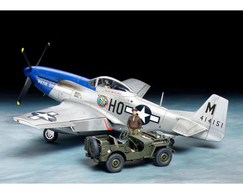 Tamiya 1/48 North American P-51D Mustang & 1/4-ton 4x4 Model Set (TAM25205)