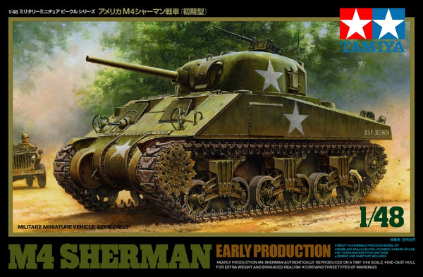 TAM32505 - 1/48 Tamiya US M4 Sherman Early Tank