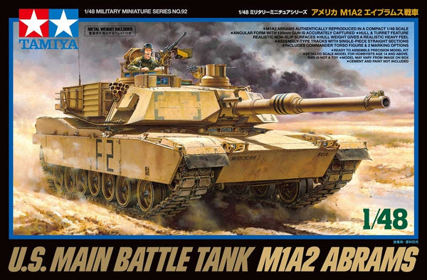 TAM32592 - 1/48 Tamiya US M1A2 Abrams Main Battle Tank