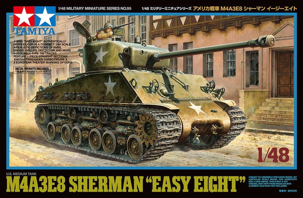 TAM32595 - 1/48 Tamiya US M4A3E8 Sherman Easy Eight Medium Tank